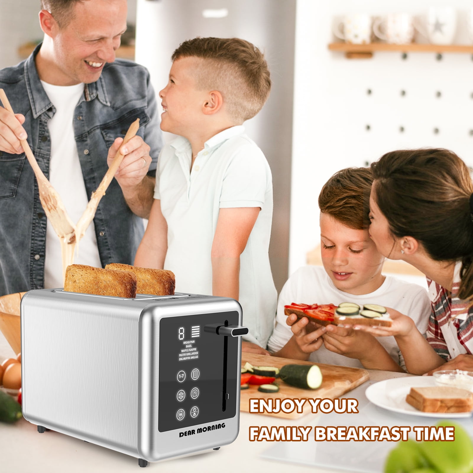 Dear Morning Touch Screen Toaster with 5 Bread Selection 7 Shade Setting  (Silver)