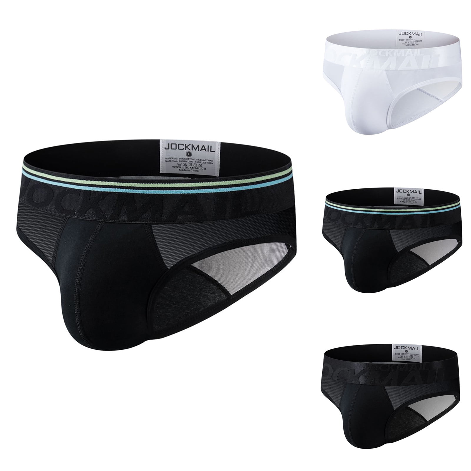 Rong Yun Men's Solid Color Underwear Pure Cotton Absorbs Sweat(Buy 2