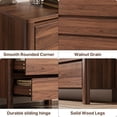 thumbnail image 6 of FURNIWAY Walnut 3 Drawer Dresser for Bedroom, 31.4 Inch Wide Wooden Chest of Drawers with Hidden Handles, Modern Storage Cabinet for Bedroom or Entryway, 6 of 8
