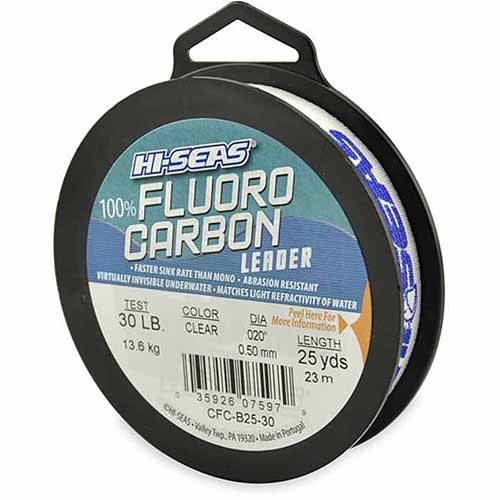 American Fishing Wire HiSeas Fluorocarbon Leader, Clear, 25 yds