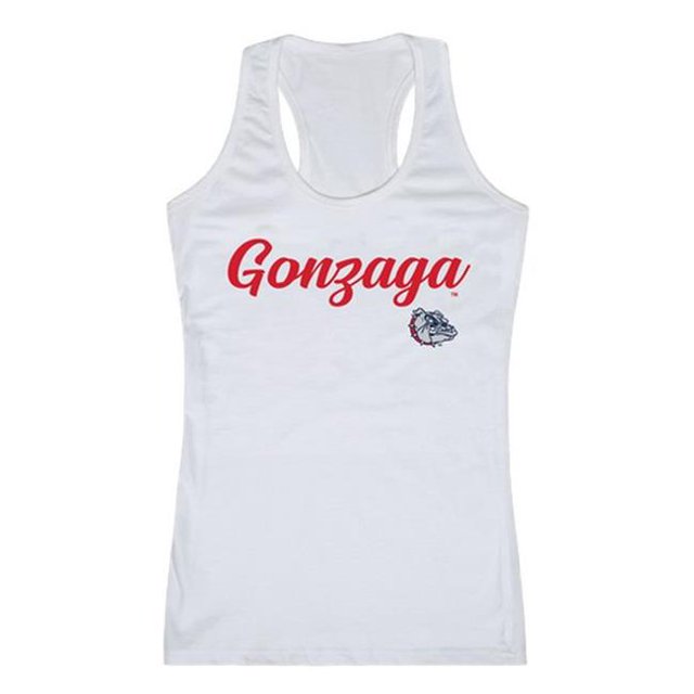 W Republic 557-187-WHT-01 Gonzaga University Womens Script Tank Top, White - Small