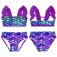 thumbnail image 5 of CHICTRY Kids Little Girls 2Pcs Mermaid Swimsuit Tankini Tops with Briefs Swimwear,Sizes 2-8 Purple 8, 5 of 6