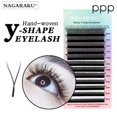 thumbnail image 2 of NAGARAKU YY Shape Tejido A Mano Premium Suave Luz Natural Extensión De Pestañas Suministros Maquillaje Malla Red Cruz Falsa Individual, 2 of 3