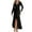 Black, variant on Women's Sequin Long Formal Dresses Long Sleeve V Neck Wrap Split Dresses Cocktail Wedding Guest Party Elegant Dress Gold XL