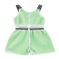 thumbnail image 1 of Fille Été Combinaison Contraste Couleur Creux Résille Fermeture Éclair Shorts, 1 of 6