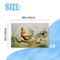 thumbnail image 2 of BaHomeck placemats Set of 4 Rooster Standing On The Grass Cotton Linen rectangle Placemats for Kitchen Dining Table Indoor,Outdoor,18*12inch, 2 of 4