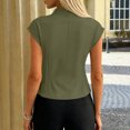 thumbnail image 4 of Women Cap Sleeve Blouses Spring Dressy V-Neck Work Shirts Summer Business Casual Outfits, 4 of 7