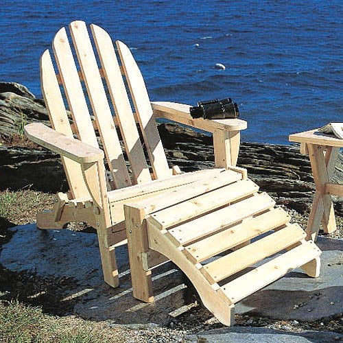 Rustic Natural Cedar Furniture Folding Adirondack Chair & Ottoman Set by Rustic Natural Cedar Furniture Co