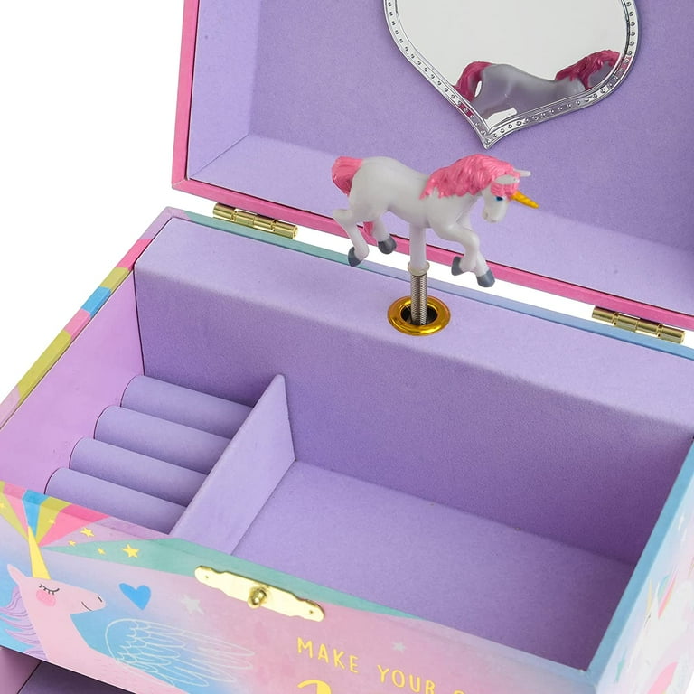 Buy Jewelkeeper Cotton Candy Unicorn Design Musical Jewellery Storage Box  with Spinning Unicorn, Over the Rainbow Tune for Girls Online at  desertcartCyprus