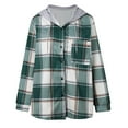 thumbnail image 6 of NAFUU Womens Plaid Jacket Womens Lightweight Casual Jacket Plaid Long Sleeve Button Down Hooded Jackets Shacket Warm Coat Warm Outerwear, 6 of 9