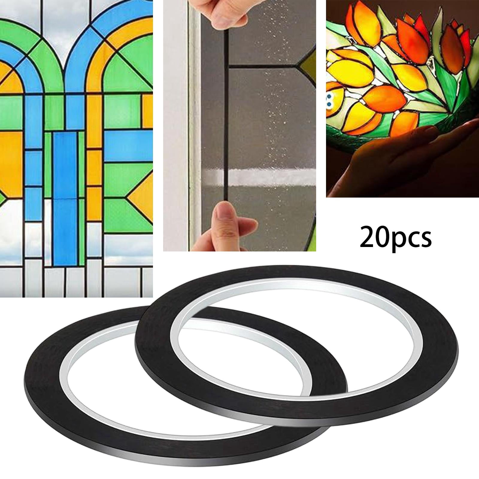 GUOOL 20 Pieces of Lines for Stained Glass, Thin Glass Line Stickers, Arts And Crafts Supplies, Pet Supplies, Professional Gallery Supplies