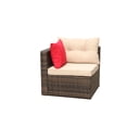 thumbnail image 4 of Patio Furniture Set Clearance, 5 Piece Patio Furniture Sets with Rattan Wicker Chairs, Ottoman, Glass Coffee Table, All-Weather Patio Sectional Sofa Set with Cushions for Backyard Garden Pool, L4948, 4 of 9