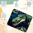 thumbnail image 3 of Crocodile Printed Square Desk Mat Mousepad, 8.3x9.8 Inch, Non-Slip Rubber Bottom, Suitable for Office and Gaming, 3 of 6