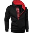 thumbnail image 1 of AIR-Mens Sweat à Capuche Décontracté Demi-Zip Imprimé avec Poche, 1 of 4