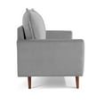 thumbnail image 6 of 69 Inch Wide Upholstered Two Cushion Sofa with Cambered Arms in Grey Velvet, 6 of 13