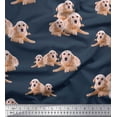 thumbnail image 1 of Soimoi Rayon Crepe Fabric Golden Retriever Dog Print Fabric by Yard 46 Inch Wide, 1 of 3