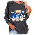 thumbnail image 1 of Chandail de Noël pour Femme à Col Rond, Chandail Chaud, Manteau de Fête Xmas Imprimé, Chandail Mode à Enfiler, Fermeture à Manches Longues, Cardigan, Veste Mi-Longue, 1 of 5