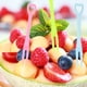 thumbnail image 4 of 200 Uds. Tenedor de plástico desechable transparente colorido pastel de frutas postre forma de corazón para fiesta de cumpleaños boda (azul + verde + rosa), 4 of 6