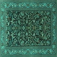 thumbnail image 1 of Ahgly Company Indoor Square Persian Turquoise Blue Traditional Area Rugs, 4' Square, 1 of 4