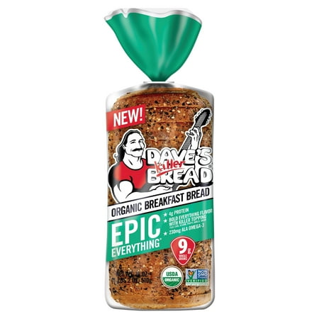 Dave's Killer Bread Epic Everything Organic Breakfast Loaf, Everything Organic Bread, 18 Oz Loaf