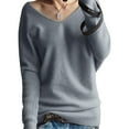 thumbnail image 4 of Vedolay Sweatshirt for Women's 2023 Casual Striped Sweatshirt Oversized Long Sleeve Pullover Tops with Pockets,Gray XL, 4 of 4