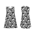 thumbnail image 7 of Picia Ying Yang Checkered Print Women’s Sleeveless Midi Swing Dress – A-Line Pleated Tank Sundress, Comfortable and Flowy T-Shirt Dress, 7 of 7