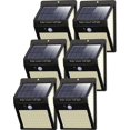 thumbnail image 1 of Paquete de 6 luces solares LED de 216 luces con sensor de movimiento para exteriores, luz solar impermeable para exteriores, inalámbrica, 3 modos, luces LED solares para exteriores, 1 of 5