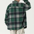 thumbnail image 5 of Afuyipoi Men Oversized Vintage Button-Up Shirt,Lightweight Plain Casual Vintage Pocket Collar Shirt Mint Green 2XL, 5 of 7