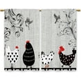 thumbnail image 6 of Farmhouse Rooster Kitchen Curtains Country Retro Animal Leaves Small Short Cafe Window Curtains Bird Farm Rod Pocket Bathroom Window Drapes Treatment Tier Curtains 2 Panels (27.5x39 Inch), 6 of 6