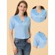 thumbnail image 2 of INSPIRE CHIC Camisa Casual Con Botones En El Frente Y Cuello Plisado Para Mujer Azul claro M, 2 of 4