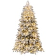 thumbnail image 1 of Gymax 6 FT Pre-Lit Artificial Christmas Tree Hinged Snow Flocked Xmas Tree w/ 616 Mixed Branch Tips, 1 of 7