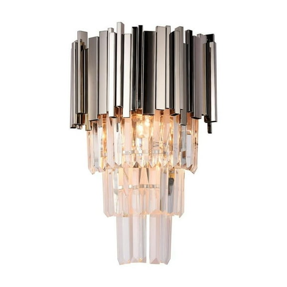 Bethel International Wall Sconce Chrome Metal & Crystal