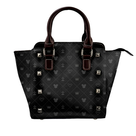 Kingdom Hearts Pattern Handbag Leather Rivet Shoulder Bag Luxury Fashion Shopping Tote Bag Shouldbag For Women