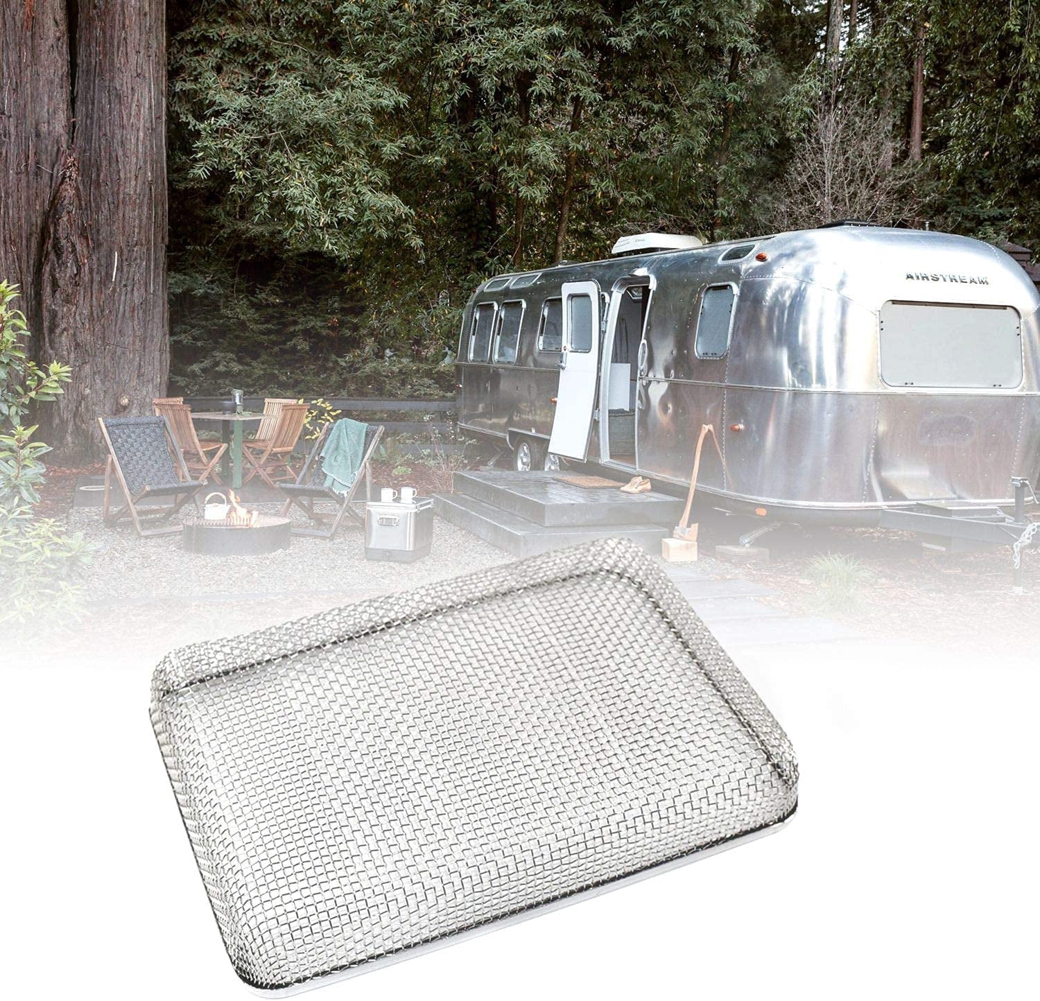 HQRP 2-Pack 5.9"x8.5" RV Furnace Water Heater Vent Cover Flying Bug Insect / Rodent Screen w/ Installation Tool Replacement for Camco 42145 WH-500