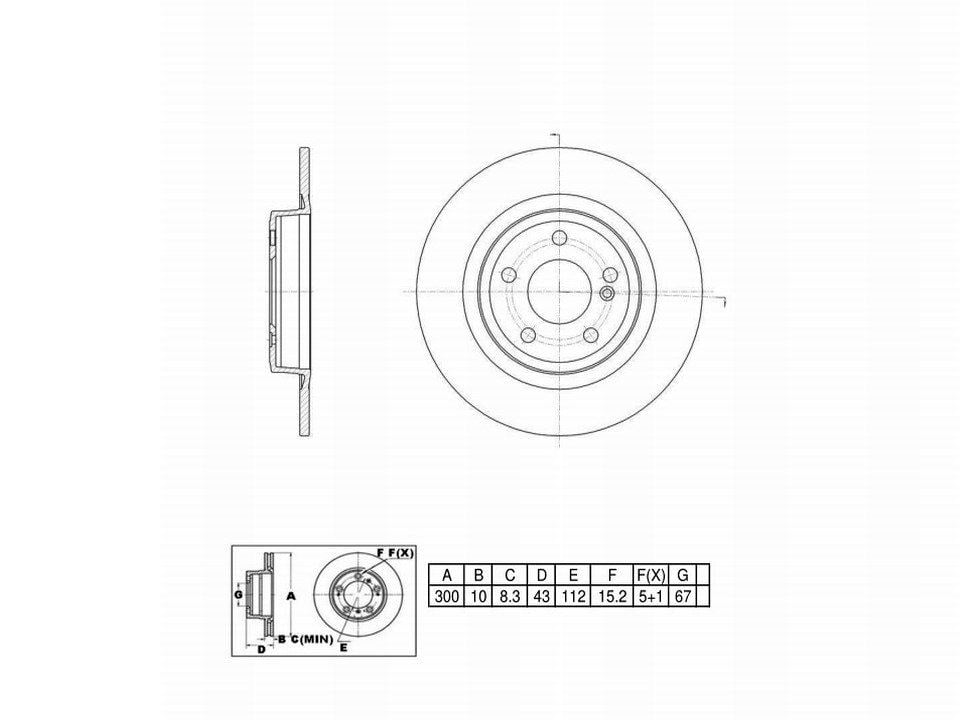 UltraHC Coated High Carbon Brake Rotor, Rear UR004485, Mercedes-Benz SLK250 2015-2012