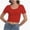 Red, variant on Women's Basic Scoop Neck Crop Tops Short Sleeve Tops