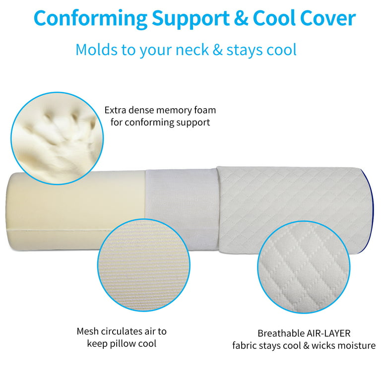 Cervical Neck Pillows for Pain Relief Sleeping - Cylinder Roll Pillow –  Mars Med Supply