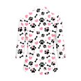 thumbnail image 5 of HCYSFG Womens Paw Heart Print Polo Shirt Collared 3/4 Sleeve Quarter Zip Golf Blouse Bone Detail Curved Hem Casual Sports Top, 5 of 6