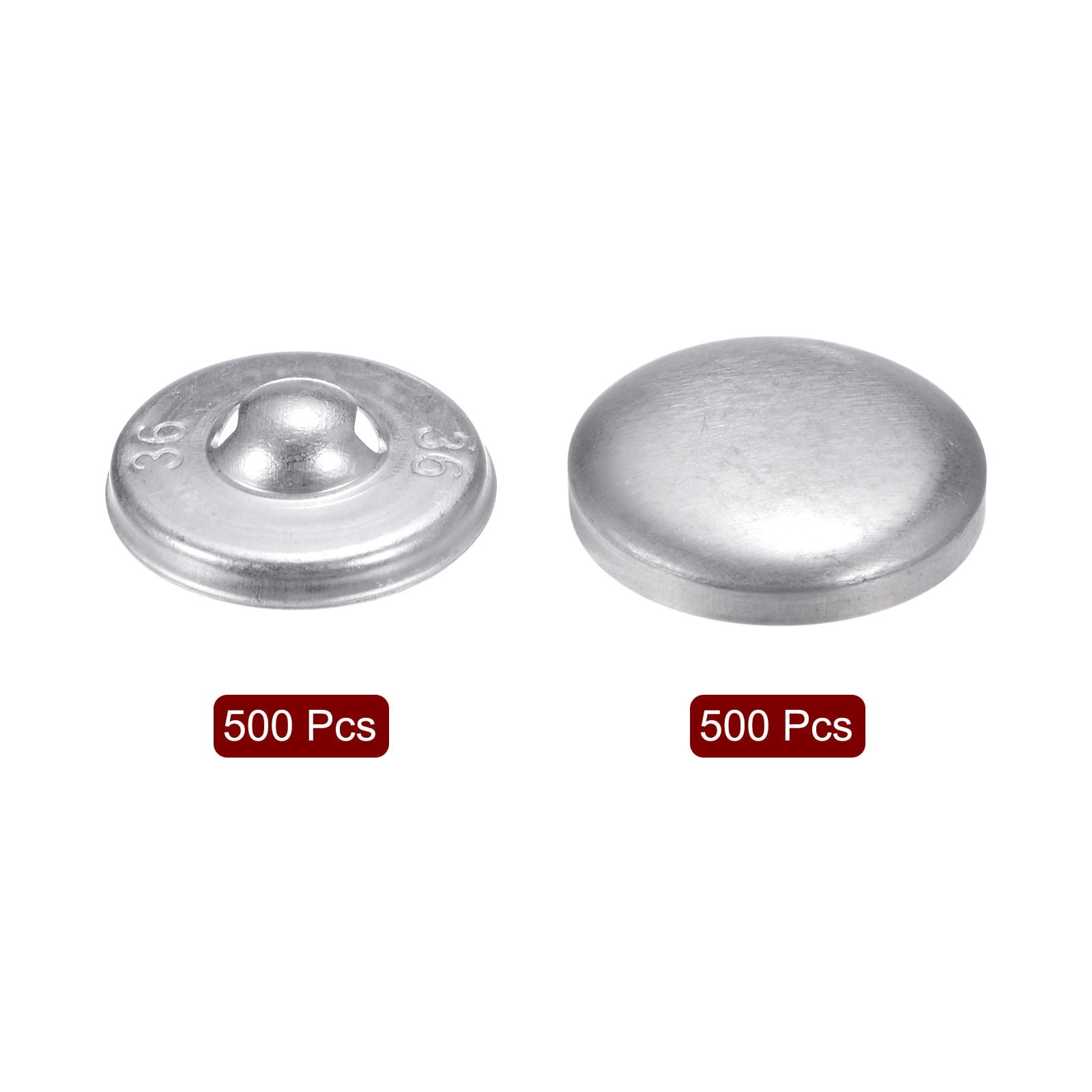Uxcell 500 Set Button Supplies 36L(22.9mm/0.9") Aluminum Button Parts for Button Maker Machine