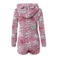 thumbnail image 6 of LEKWK Christmas Fleece Jumpsuits for Women One Piece Long Sleeve Cute Teddy Bear Rompers Matching Santa Xmas Pajamas Sleepwear Hooded Zip Up Jumpers Holiday Funny Clothes, 6 of 7