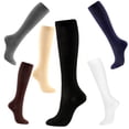 thumbnail image 6 of 4 Pairs Compression Socks for Men and Women, Graduated Support Stockings for Athletic Performance, Recovery, Flight, and Travel Use, White, Size M, 6 of 6
