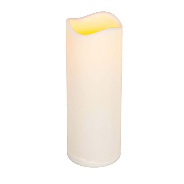 Vela LED de larga duración para interiores/exteriores con temporizador, bisque, 8" de alto x 3" de diámetro Zhivalor SNFLD505