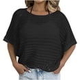 thumbnail image 2 of Qzwdhjm Womens Bathing Suit Cover Up Hollow Out Half Sleeve Beach Coverup Shirt Crewneck Loose Lounge Vacation Swim Suits Coverups, 2 of 5