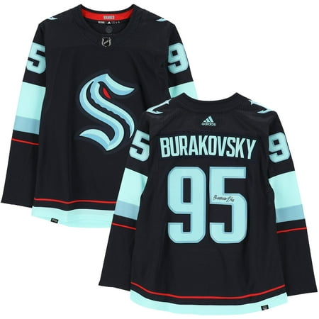 Andre Burakovsky Seattle Kraken Autographed Navy Adidas Authentic Jersey - Fanatics Authentic Certified