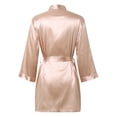 thumbnail image 5 of Gaexia Women's Kimono Robe Short Satin Bath Robe Elegant Wedding Party Satin Kimono Robe for Bridesmaids and Bride with Embroidered Detailing, 5 of 7
