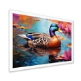 thumbnail image 2 of Designart "Fauvist Interpretation of Duck Pond III" Animals Framed Wall Art Decor - Modern Farmhouse Purple Duck Hallway Framed Wall Art Decor, 2 of 6