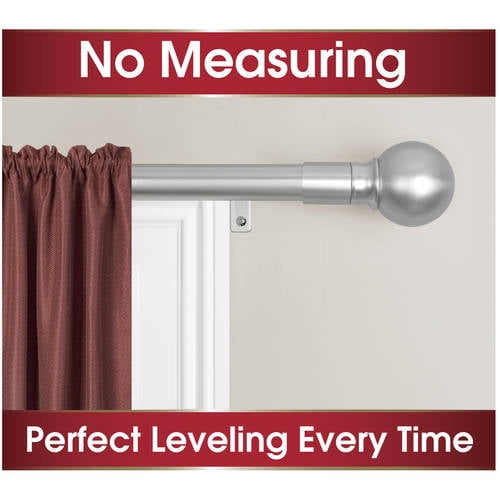 Smart Rods Easy Install Dry Window Curtain Rod Ball Finial Com Smart Rods Easy Install Dry Window, What Size Curtain Rod For 76 Window