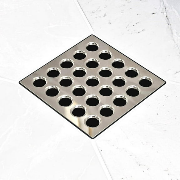 ebbe e4409 square shower drain grate, polished nickel