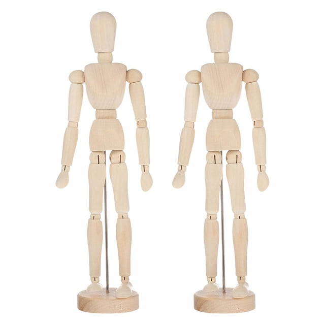 EeaseCA 2 Pcs Ornement de Marionnette Articulée en Bois Statue de Marionnette Articulée DIY