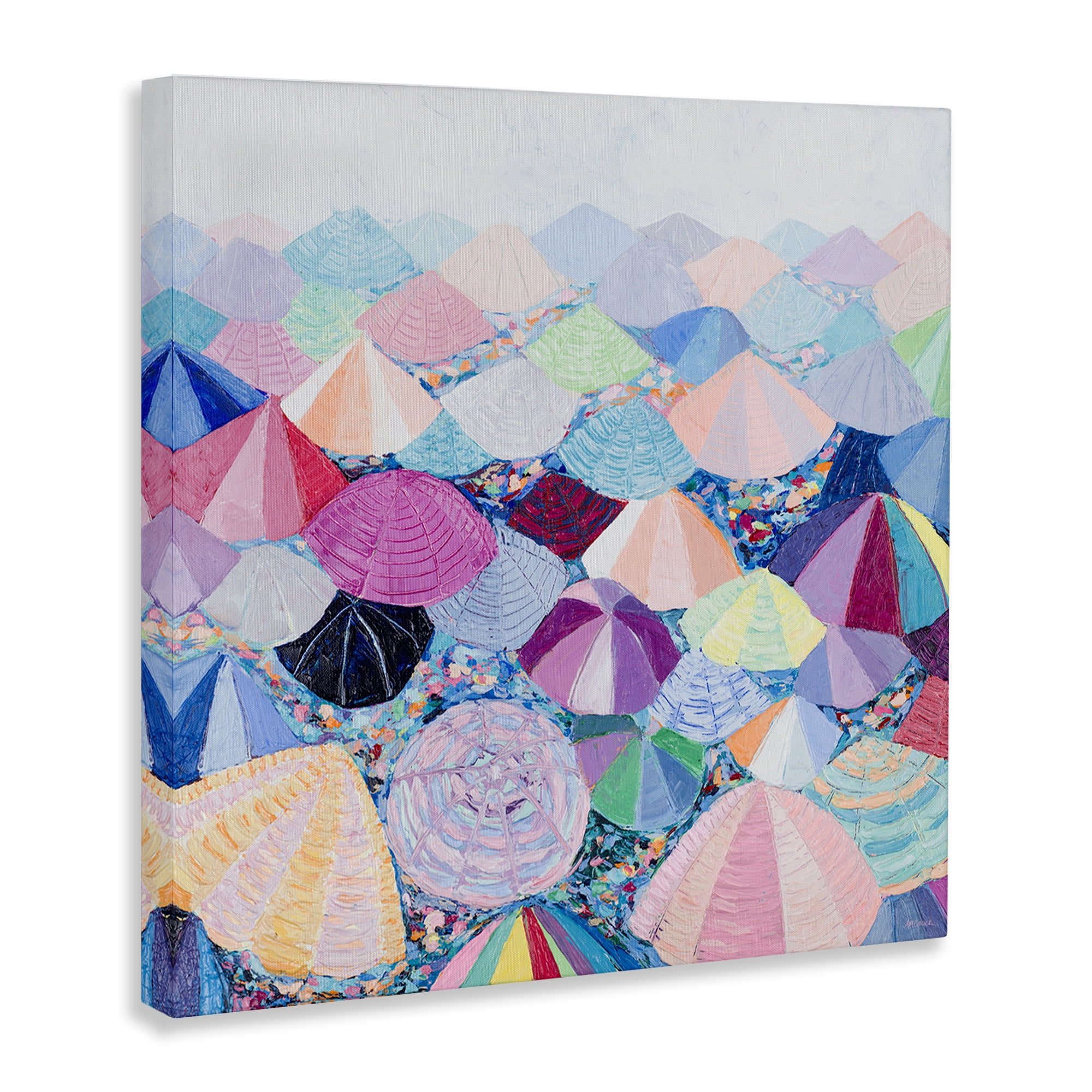 Stupell Industries Pastel Umbrella Nation Abstract Painting Wrapped Canvas Art Print Wall Art, 36 x 36